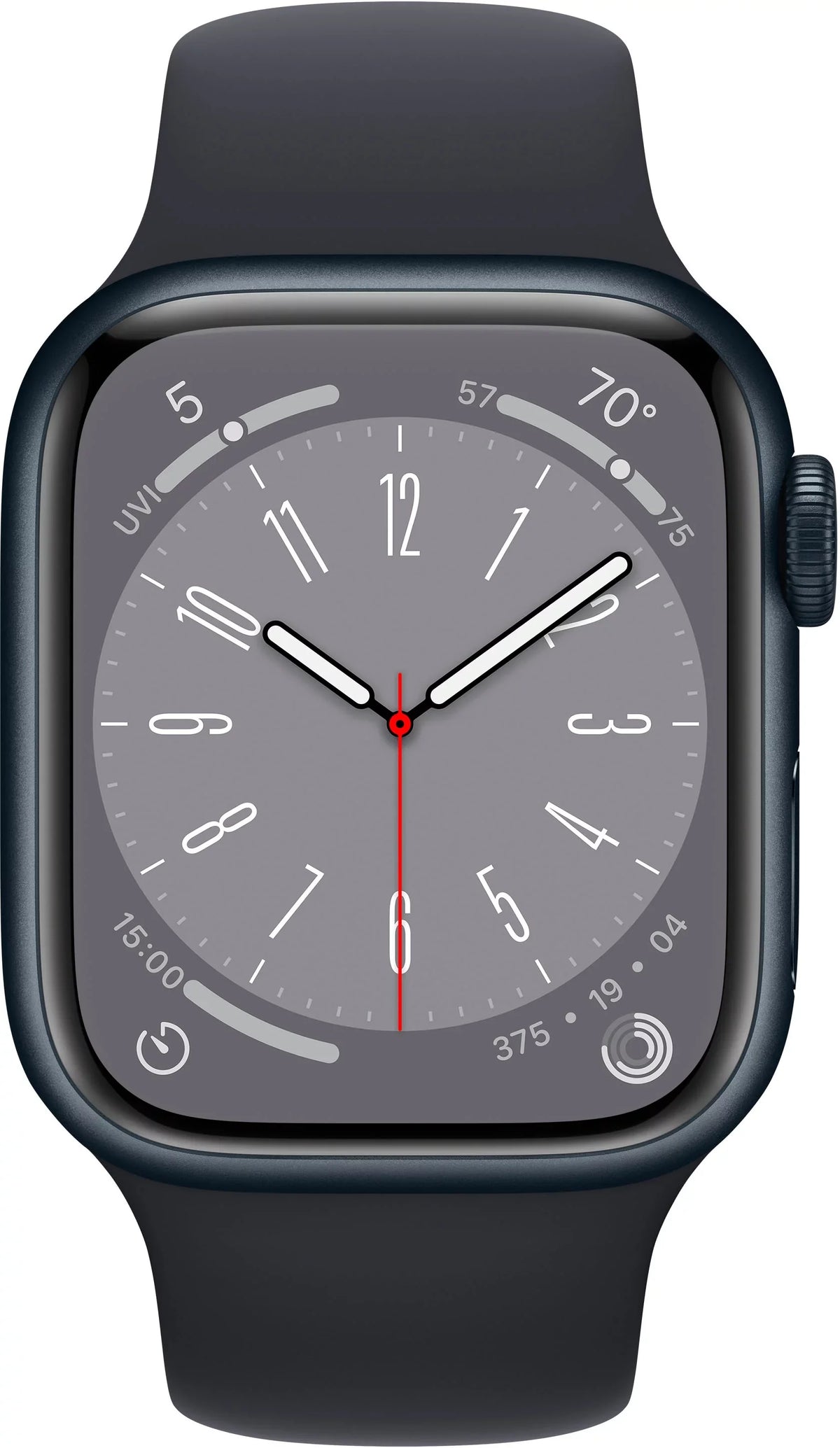 Restored Apple Watch Gen 8 Series 8 Cell 45mm Midnight Aluminum Midnight Sport Band / (Refurbished)