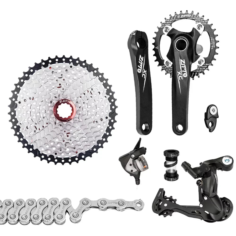Nebublu 1x10 Speed  Derailleurs Shifter Groupset Bike Crankset 11-50T Cassette Flywheel 10 Speed Chain - Smooth and Precise Shifting for  Mountain Bike