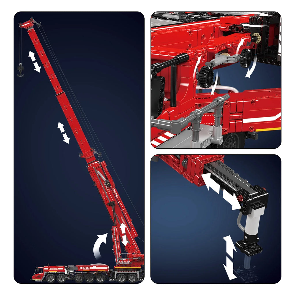 Mould King 17008 Technical Car Toys Motorized  11200 Crane Truck Building Block Assembly Model Brick Kid Christmas Gifts