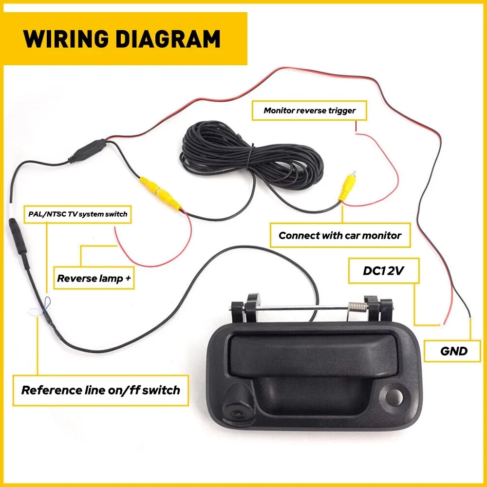 Tailgate Handle with Rear View Camera Backup Camera Fits For 2004-2014 Ford  2008-2014