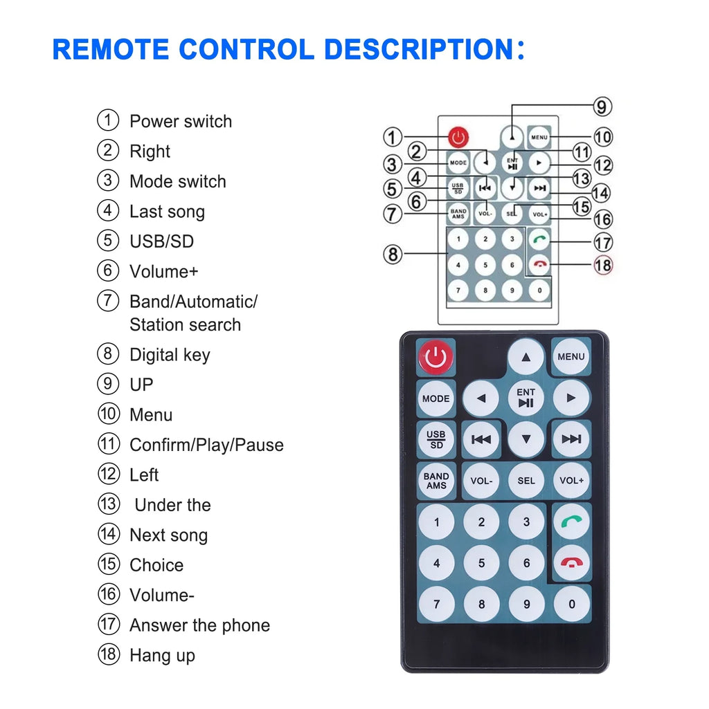 Double 2 Din Car Stereo Radio  Player, 7 Inch  Touch Screen Bluetooth Car Video Player 1080P with Backup Reversing Camera