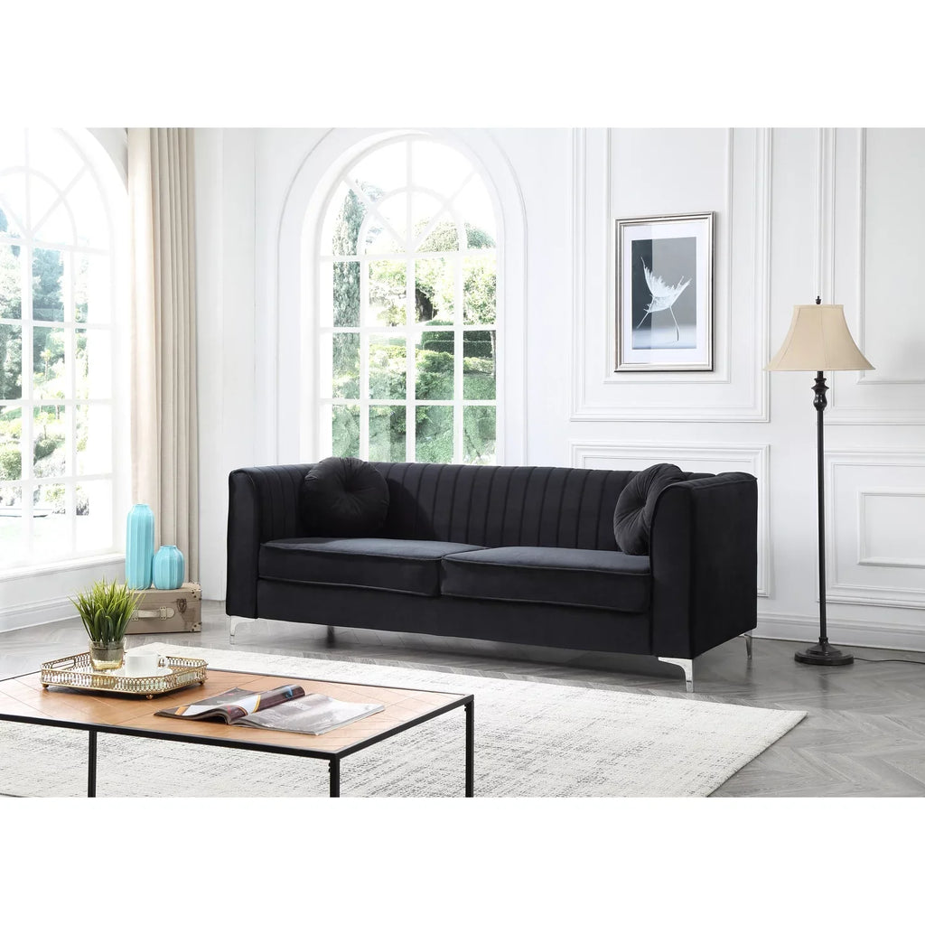Homestock Southwestern Style - Sofa ( 2 Boxes ) , Black