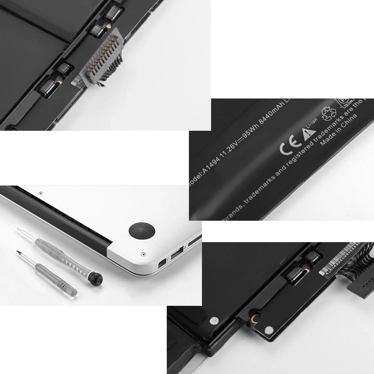 Battery Compatible Mac  Mac Book Pro 15" Retina (Late 2013 & Mid 2014), Fits   (11.26V 95Wh 8440mAh)