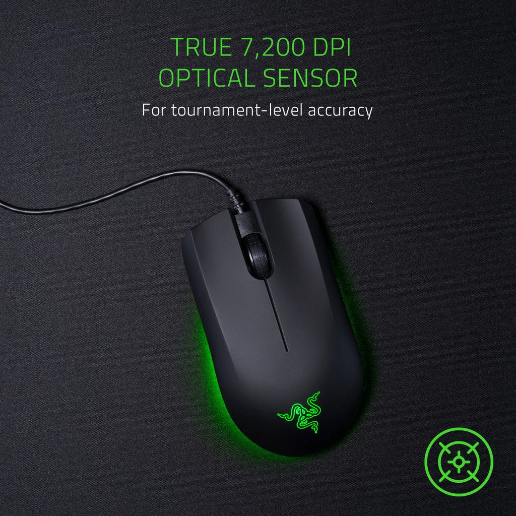 Razer Abyssus Essential: True 7,200  Optical Sensor - 3 Hyperesponse Buttons - Powered by Razer Chroma - Ambidextrous Ergonomic Gaming Mouse