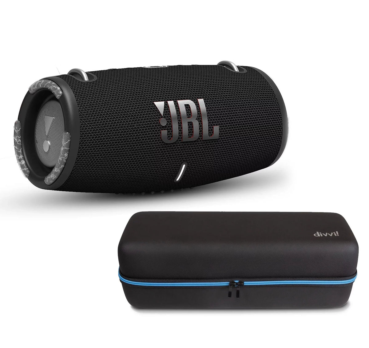 Xtreme 3 Black Portable Bluetooth Speaker w/divvi! Hardshell Case Kit