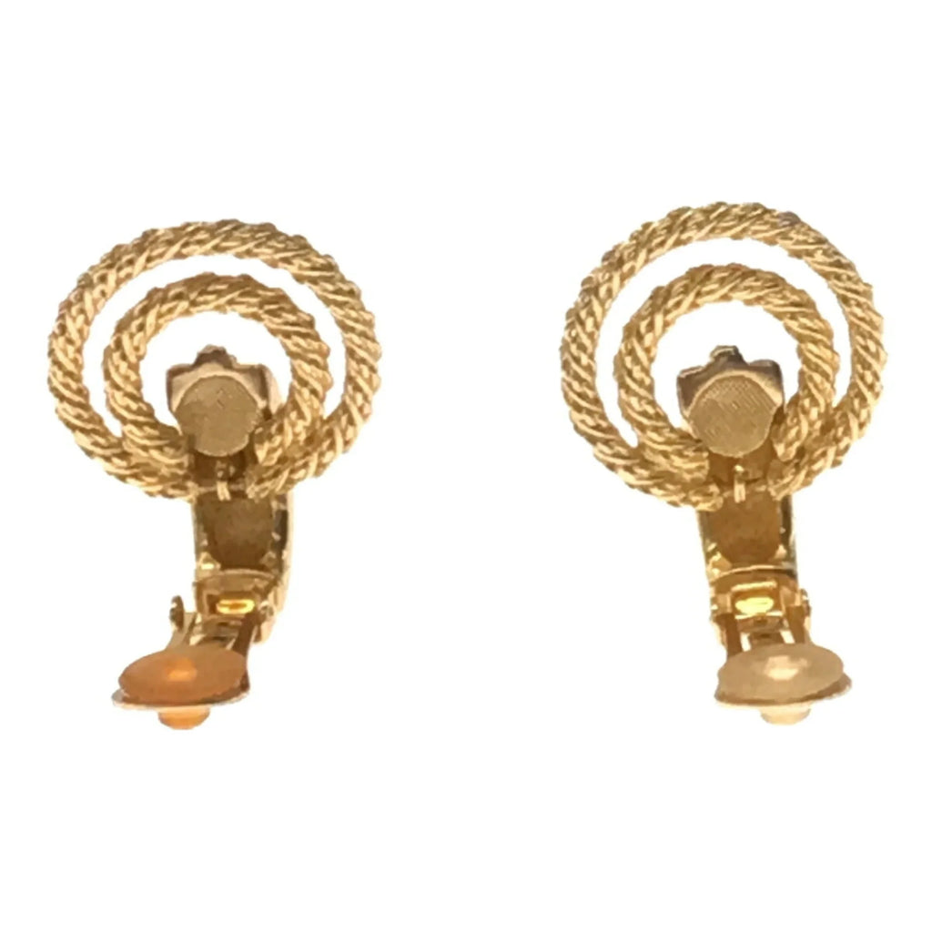 Pre-Owned Christian Dior Rhinestone Big Earrings Accessories Women's Gold     (Good)