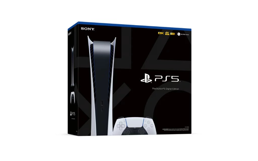 PlayStation 5 Digital  - White Console with Wireless Controller - All Digital Version, 825GB  - With  Plus 3 Month Membership