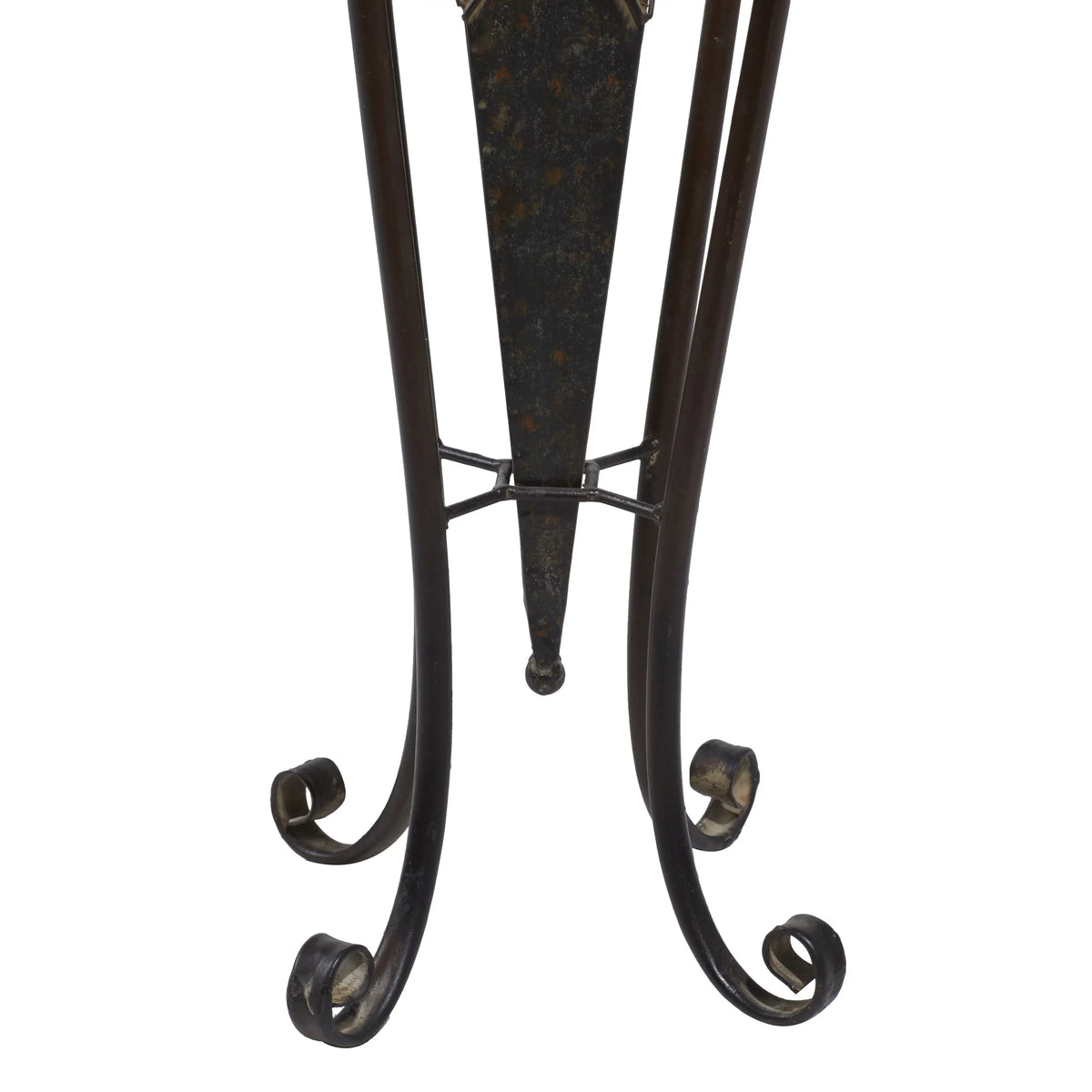 DecMode 30", 28" Indoor Outdoor Brown Metal Planter with Scroll Stand (2 Count)