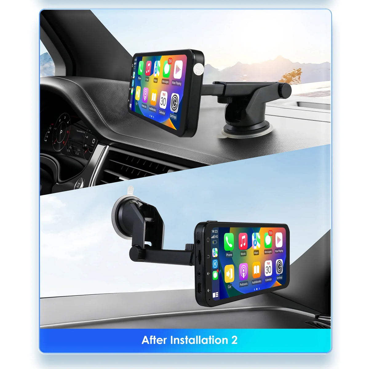 Hizpo  Navigation Bluetooth 6.25 Inch Touchscreen 360° Adjustable  Car Radio Stereo Head Unit Receiver With Apple Carplay Android Auto And Backup Camera