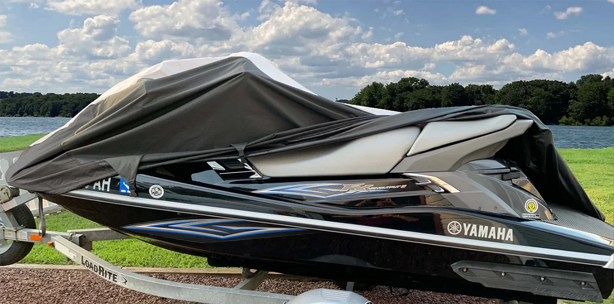 '-  600D   Cover Compatible for Sea Doo Sea-Doo  2000,  2004-2008 Jet Ski Watercraft Cover Black/Grey