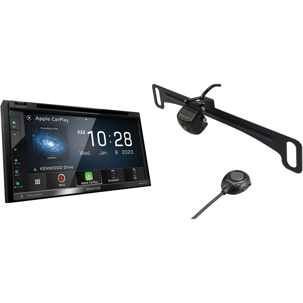 Kenwood  Navigation Receiver with -320LP Multi-Angle Rear View Camera with License Plate Mounting