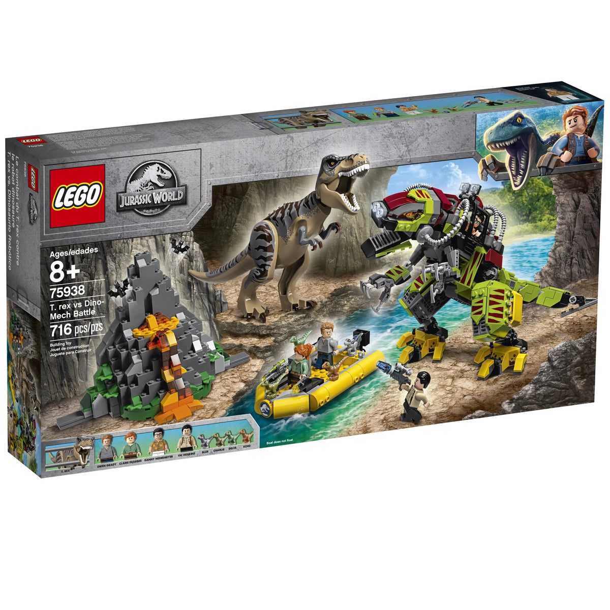 Jurassic World . rex vs Dino-Mech Battle 75938 Dinosaur Building Toy (716 Pieces)