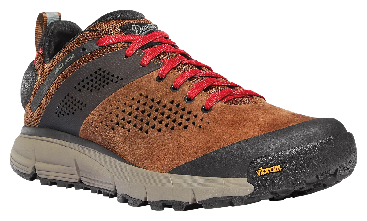 Refurbished Danner Trail 2650 Leather Hiking Shoes for Men - Brown/Red - 10.5M