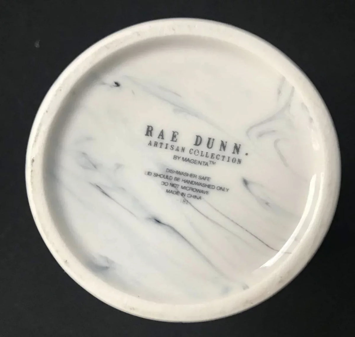 Rae Dunn Home  Canister Marble with wood lid ( size)