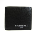 Pre-Owned Balenciaga 504934 Unisex Leather Wallet (bi-fold) Black (Good)