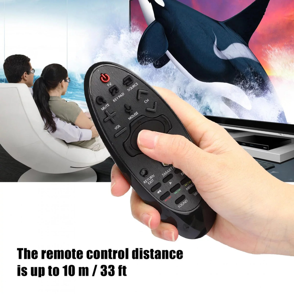 Emoshayoga Remote Control for Samsung, Remote Control for Smart , Remote Control Replacement for Samsung -7557  Smart  Black