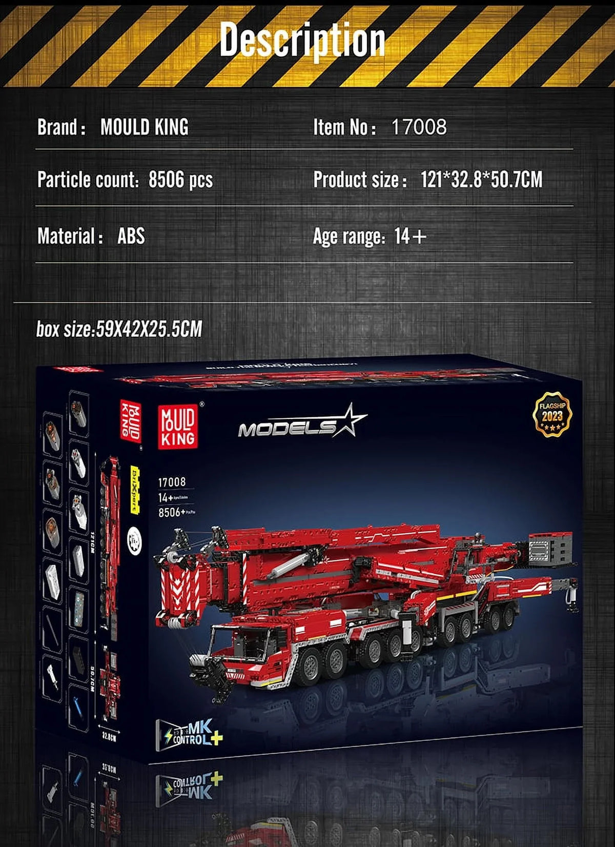 Mould King 17008 Technical Car Toys Motorized  11200 Crane Truck Building Block Assembly Model Brick Kid Christmas Gifts