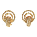 Pre-Owned Christian Dior Rhinestone Big Earrings Accessories Women's Gold     (Good)