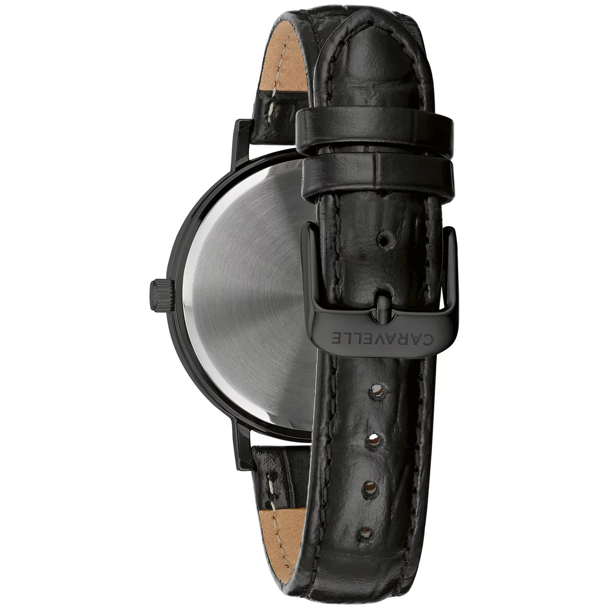 Caravelle by Bulova Men's Black Leather Strap Watch 45A148