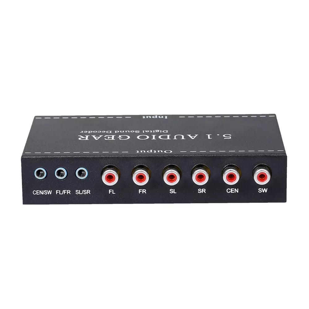 Anself - 5.1 Audio Gear Digital Sound Decoder Audio Converter 3.5mm Audio Output Replacement for Dolby Digital -3 Plug