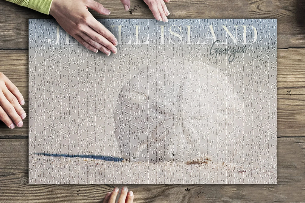 Jekyll Island, Georgia, Sand Dollar on Beach (19x27 inches, Premium 500 Piece Jigsaw Puzzle for Adults and Family, Made in )