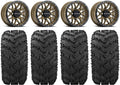 Raceline Krank 14" Bronze Wheels 28" Reptile Tires Kawasaki Mule Pro