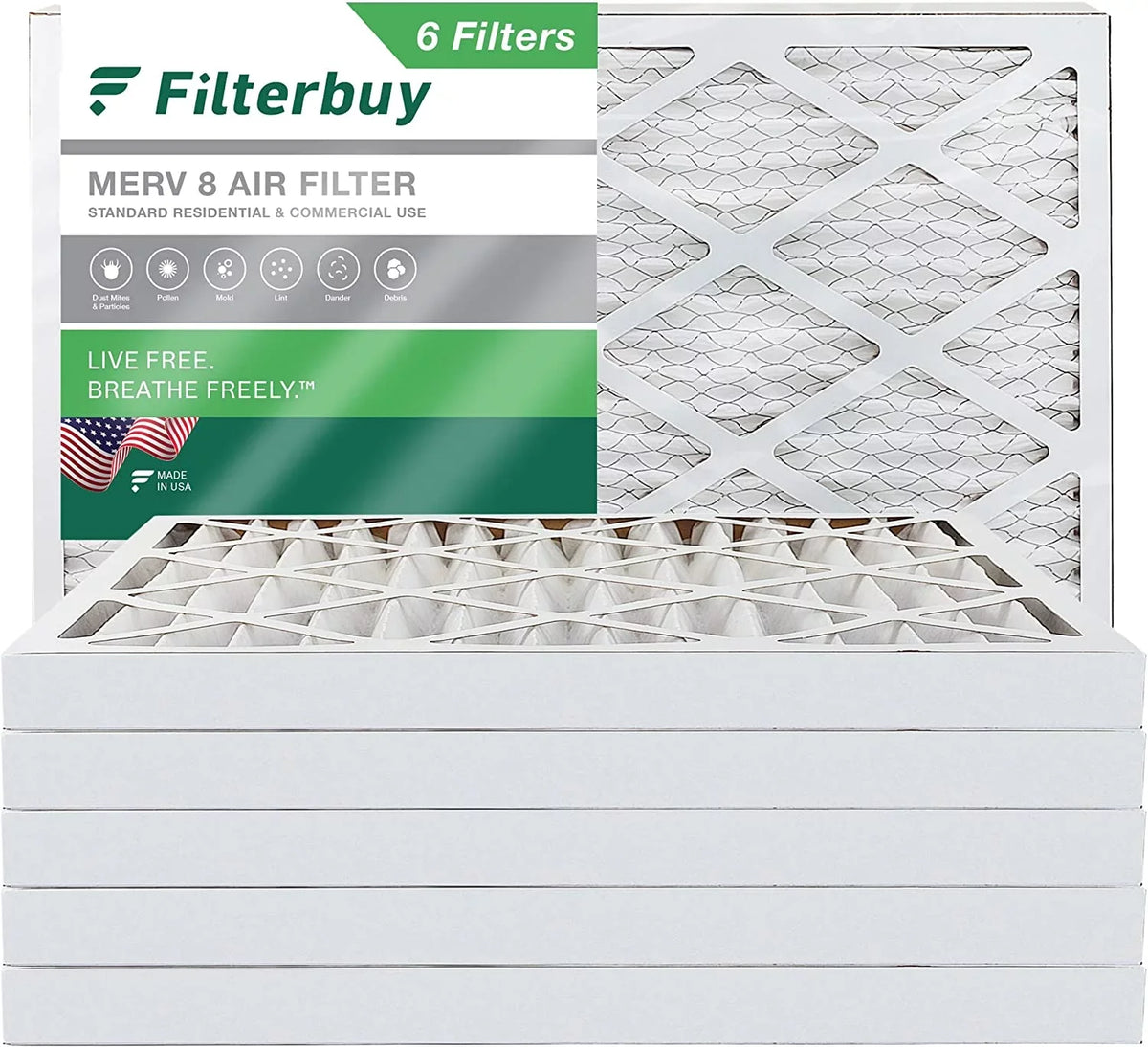 Filterbuy 16x30x2  8 Pleated   Furnace Air Filters (6-Pack)
