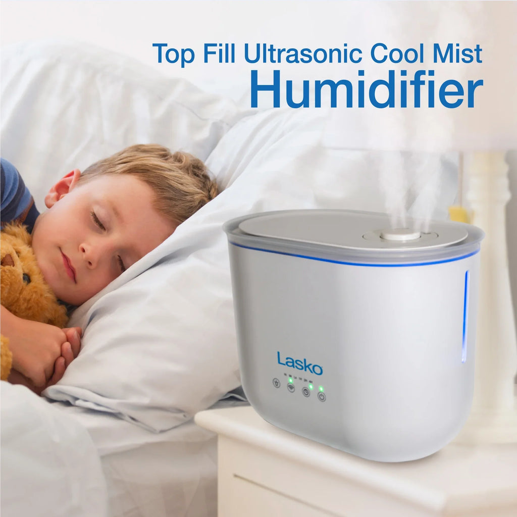 Lasko 0.92 Gallon, 18-Hour Cool Mist Ultrasonic Humidifier with Timer, 370 Sq. ft.,