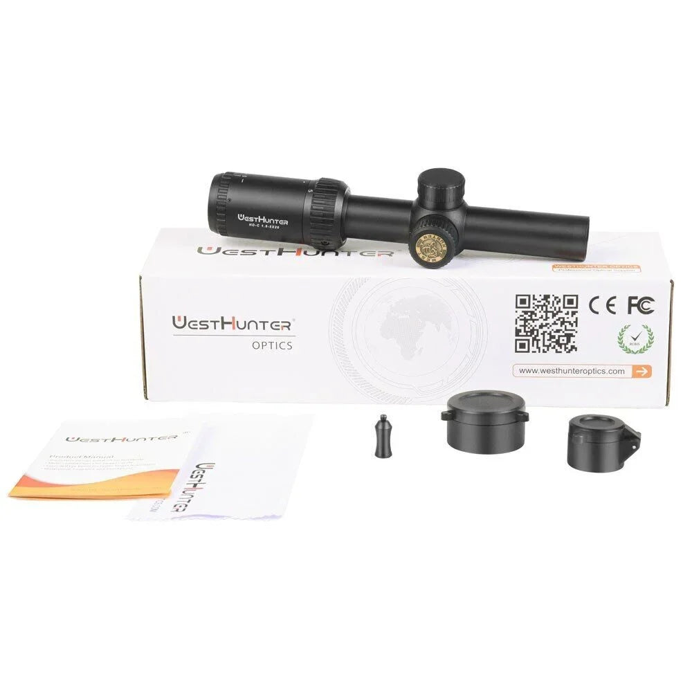 WestHunter - 1.5-5X20  Scope Clear View Compact Hunting Sights,11mm Dovetail Rings