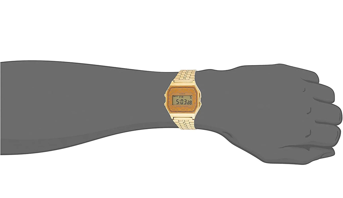 Casio Men's Vintage Digital Quartz Gold Tone Stainless Steel Watch -9A