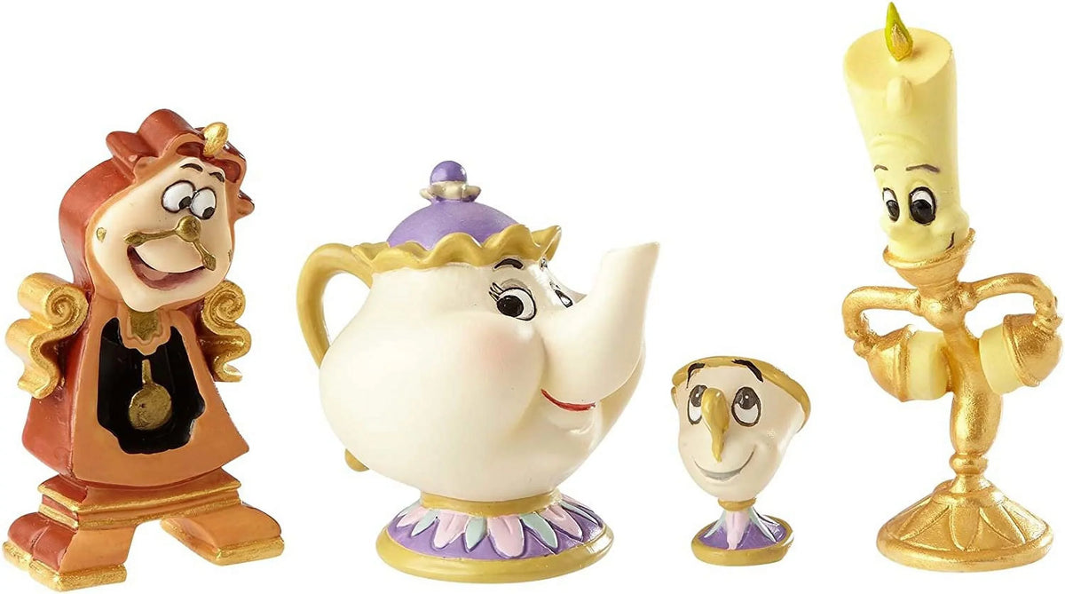 Disney Showcase Lumiere Mrs. Potts Chip and Cogsworth Figurine Set