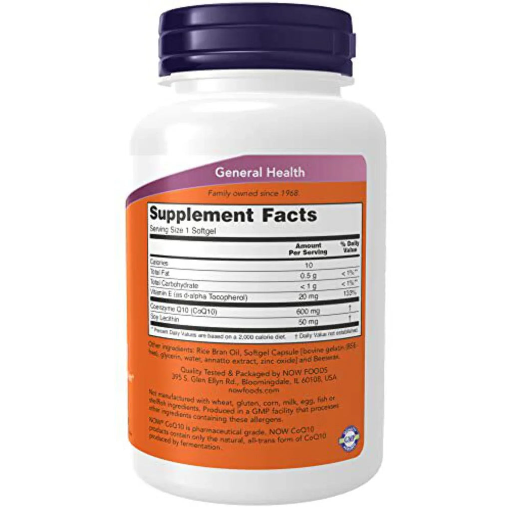 Supplements, CoQ10 600 mg, Maximum Strength with Vitamin  & Lecithin, 60 Softgels