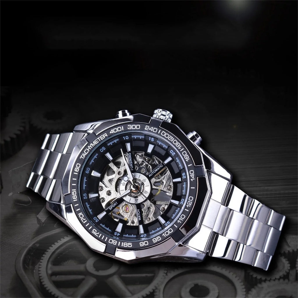 Up to 50% off!  Watch Steel Belt Full Hollow Mens Automatic Mechanical