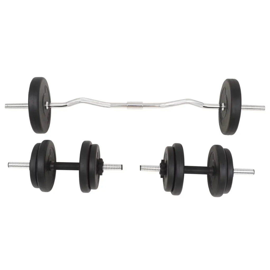 moobody Barbell and Dumbbell Set Weight Plates with Bars 66.1 lb for Strength Training, Weightlifting, Bodybuilding, Fitness, Home Gym