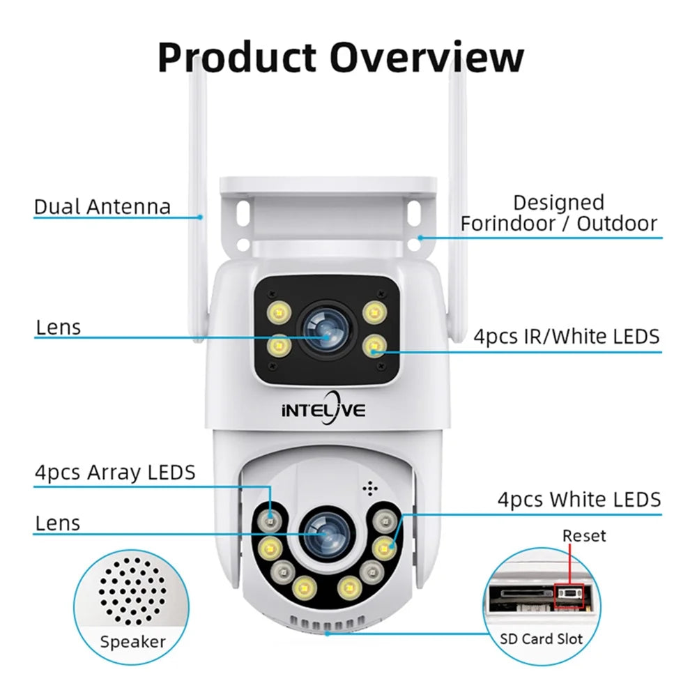 4K Security Camera with Floodlight, Human Deduction Wireless Outdoor Camera, Rechargeable Powered Home Surveillance Camera with Full Color Night Vision Two Way Voice