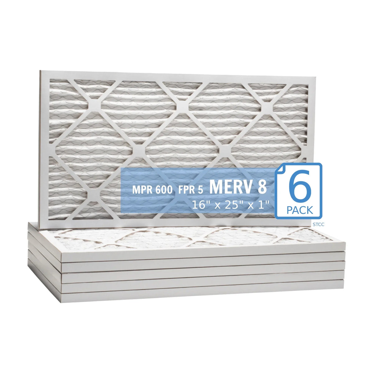 16x25x1, Purolator / Air Guard Hi- 40 Extended Surface Pleated Air Filter, ,  8, (6-pack)