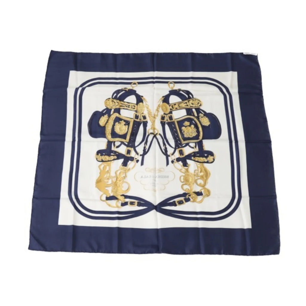 Pre-Owned   de  Carre90 Hermes Blue Scarf (Good)