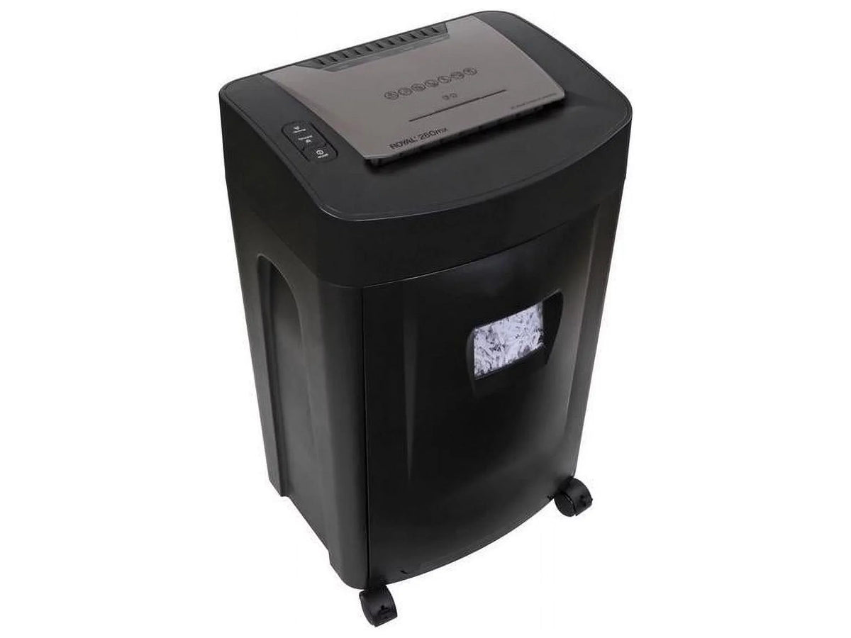 Royal 260MX Paper Shredder - Non-continuous Shredder - Cross Cut - 20 Per Pass - for shredding Paper, , , Credit Card, Staples - 8.75" Throat - 1 Hour Run Time - 40 Minute Cool Down Time - 8