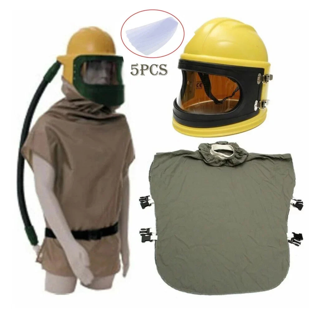 Supplied Safety Sandblast Helmet Sand Blast Hood Protector Yellow