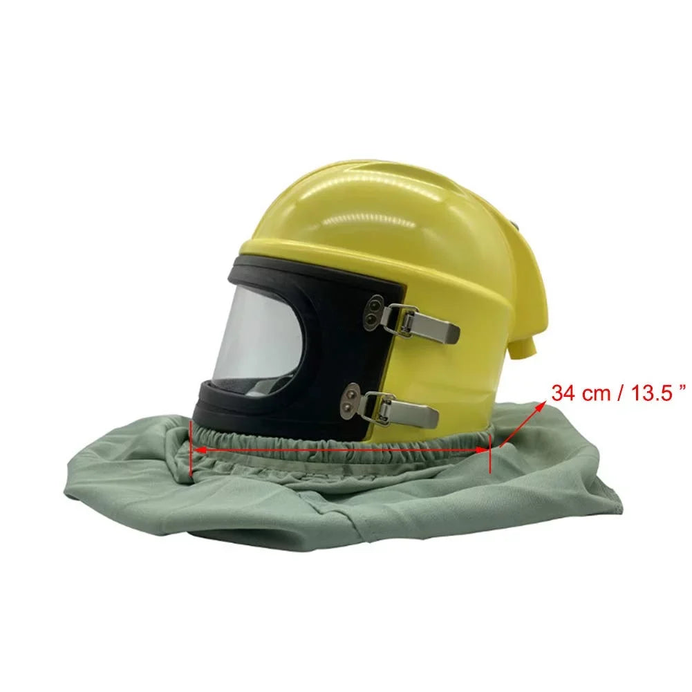 Supplied Safety Sandblast Helmet Sand Blast Hood Protector Yellow