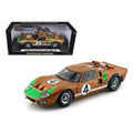 1966 Ford -40  2 Gold No.4 1-18 Diecast Car Model - Gold - 1-18