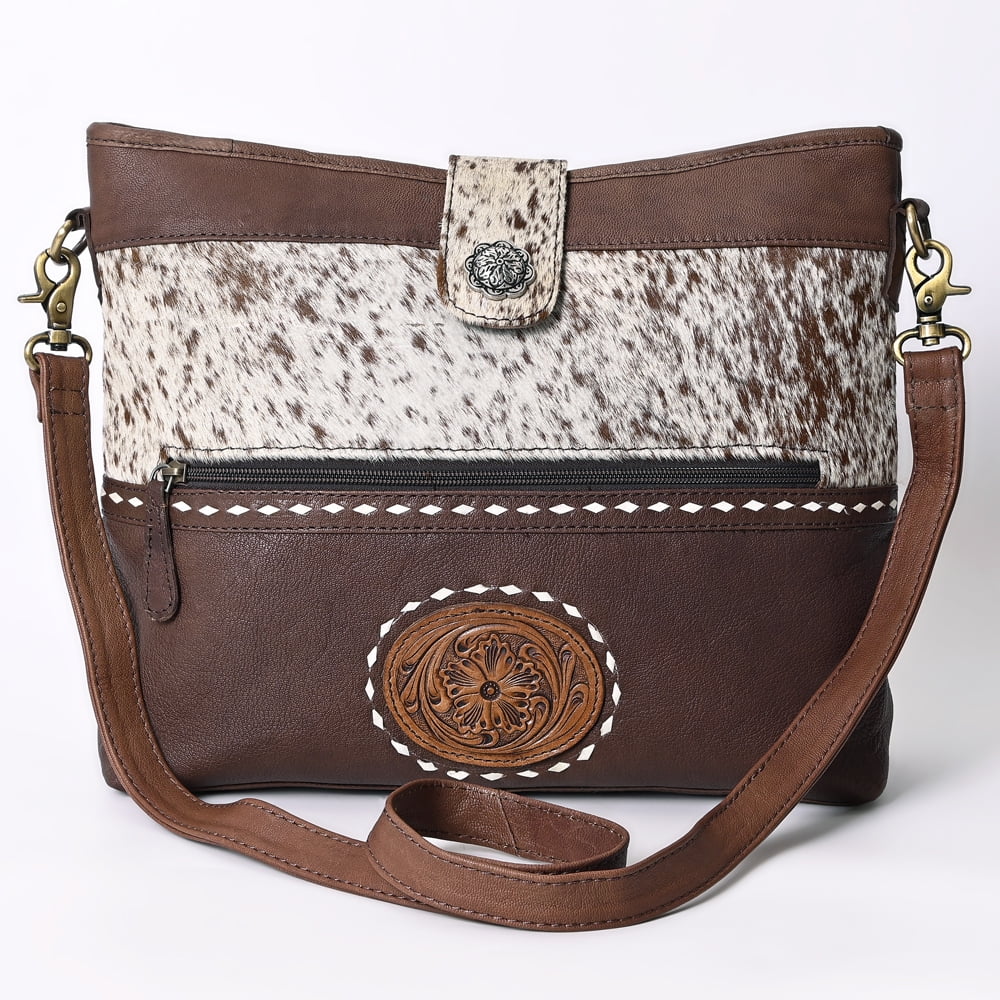 Hand Tooled Hair-on Genuine Leather women bag western handbag purse