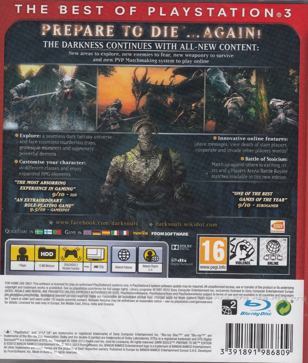 Dark Souls Prepare to Die Edition  Sony PlayStation 3 Brand NewFactory Sealed