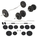 moobody Barbell and Dumbbell Set Weight Plates with Bars 66.1 lb for Strength Training, Weightlifting, Bodybuilding, Fitness, Home Gym