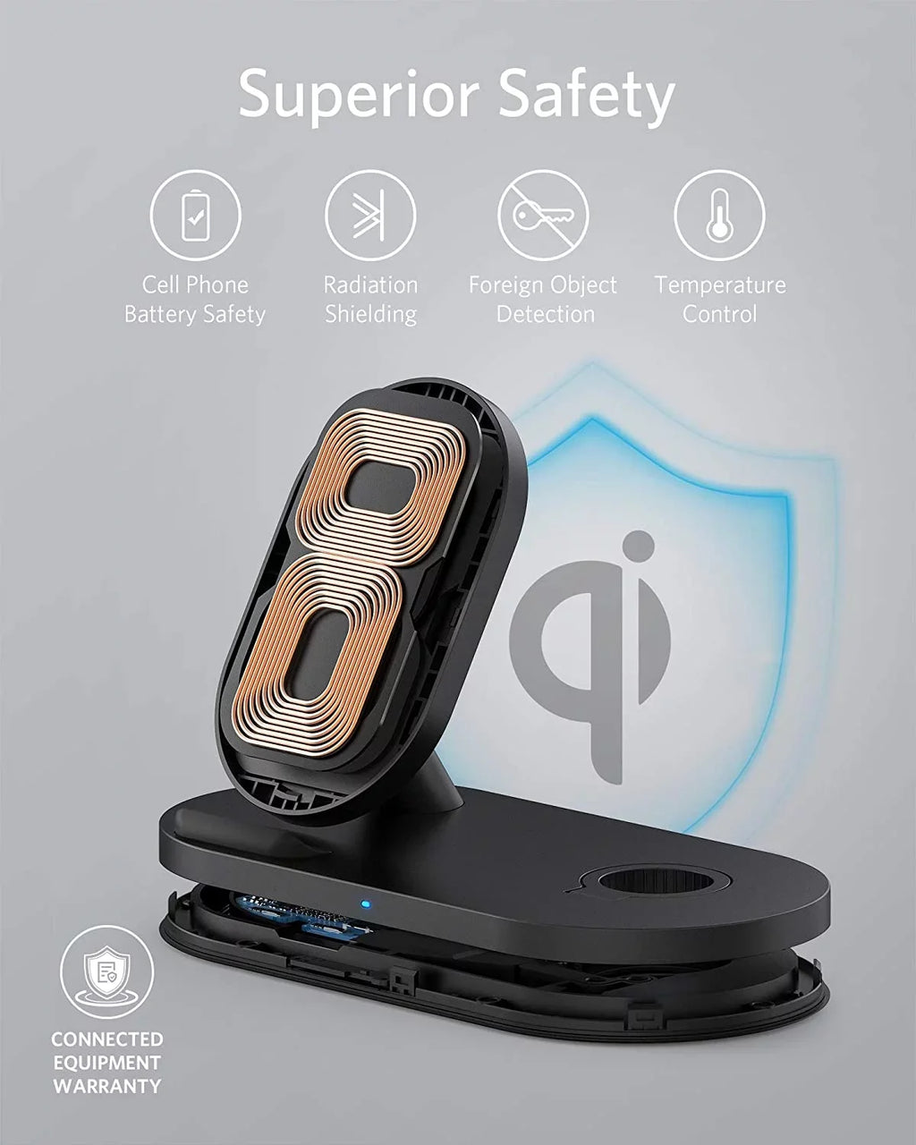 Anker Wireless Charging Station with  Charger, PowerWave Sense 2-in-1 Stand with Watch Charging Holder for Apple Watch /6/5/4/3/2/1, iPhone  2020, 11, 11 Pro (Watch Charging Cable Not Included)