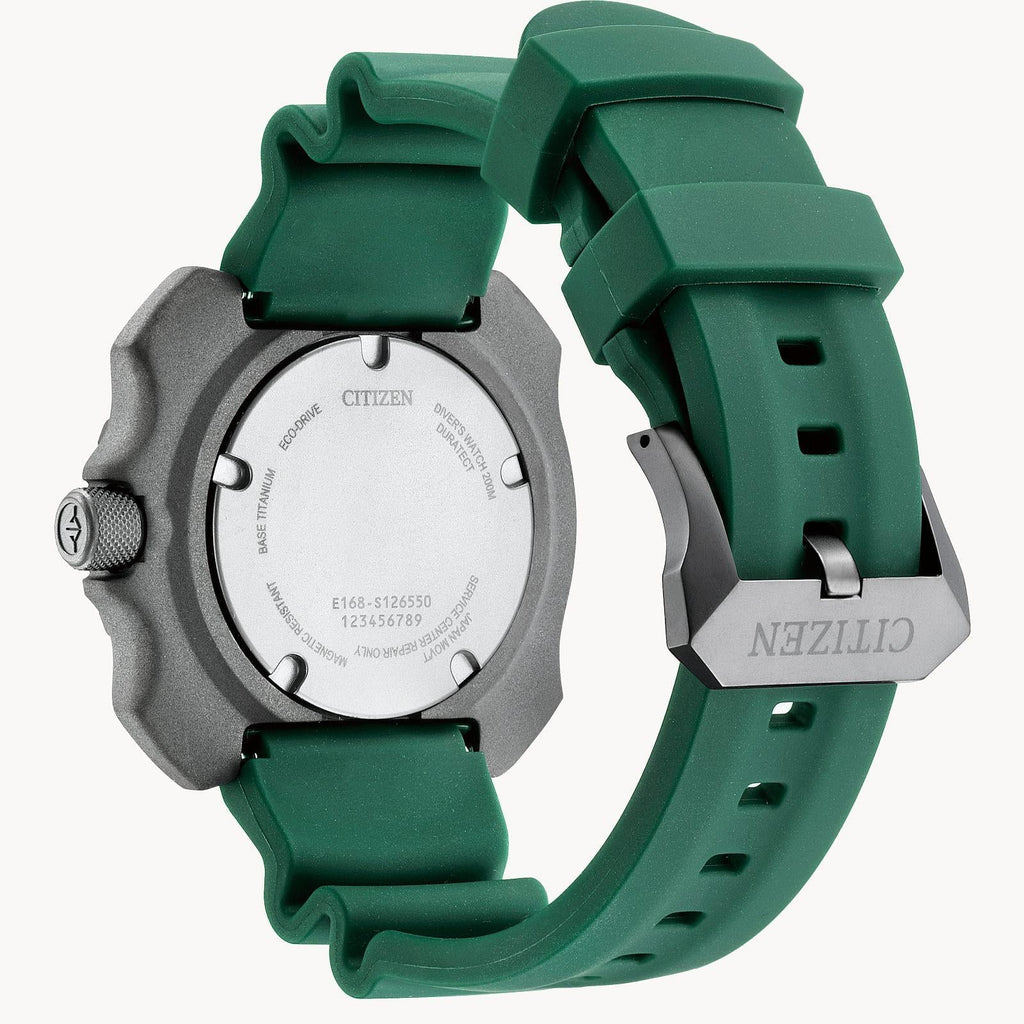 Citizen Men's Eco-Drive Promsater Dive with Super Titanium Case with Green Strap - -06W