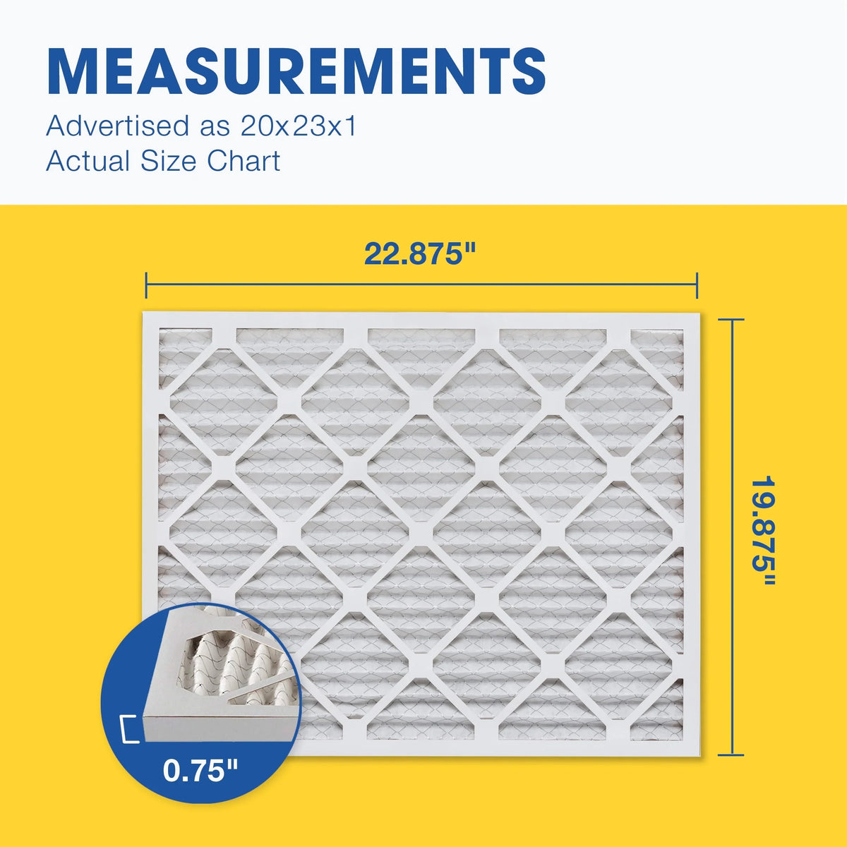 Aerostar 20x23x1  11 Pleated Air Filter,  Furnace Air Filter, 6 Pack