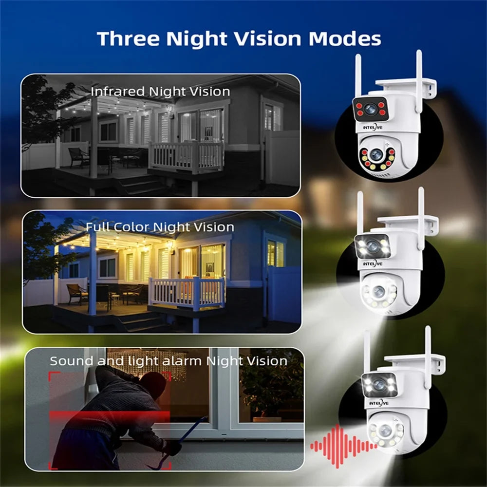 4K Security Camera with Floodlight, Human Deduction Wireless Outdoor Camera, Rechargeable Powered Home Surveillance Camera with Full Color Night Vision Two Way Voice