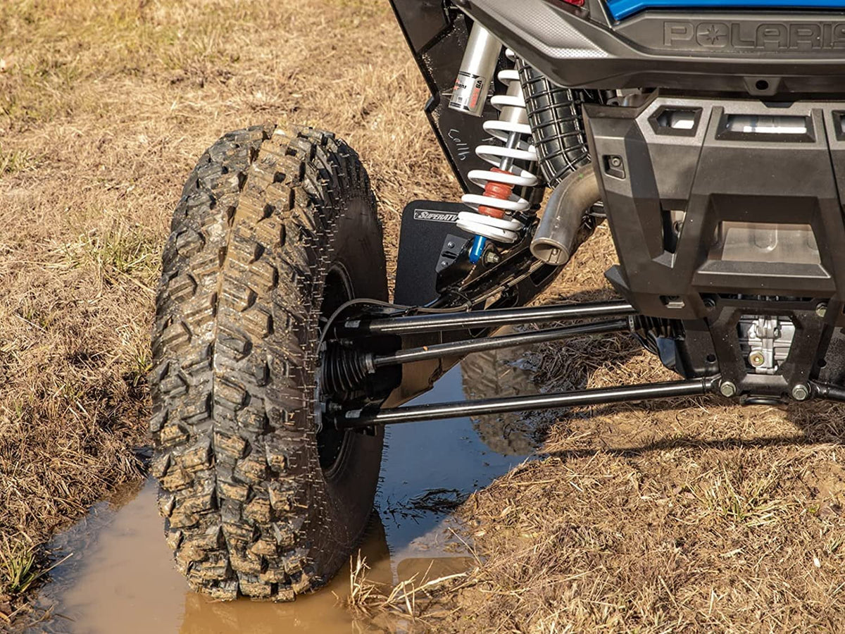 SuperATV Mud Flaps for 2018+ Polaris   Turbo   2019+   4 Turbo / Turbo  Velocity/ 4 Turbo  Velocity  8 x 10 7/8 Mud Flaps  Flexible and Lightweight   Made!
