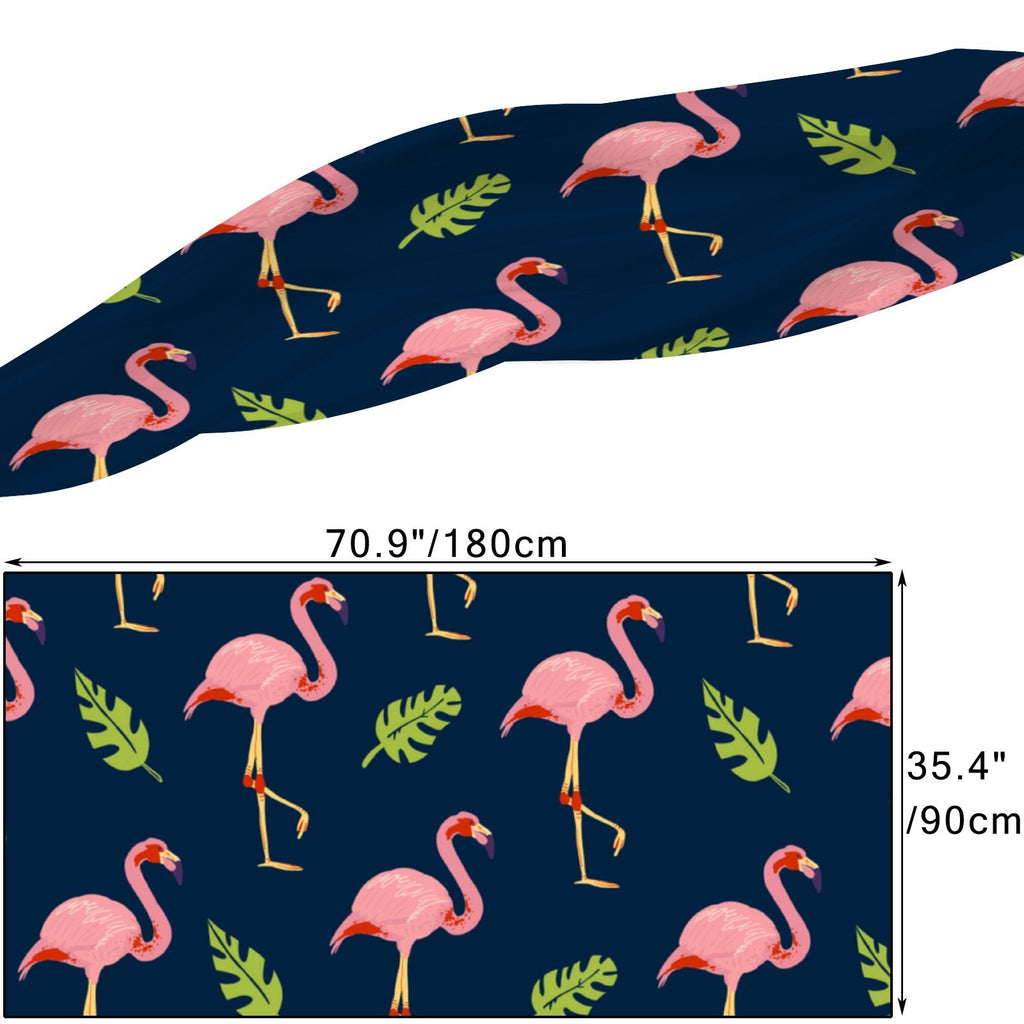 Flamingo Birds Silk Long Scarf for Women Large Oblong Sunscreen Shawls Wraps Neck Headscarf Hair Wraps Gift Packed